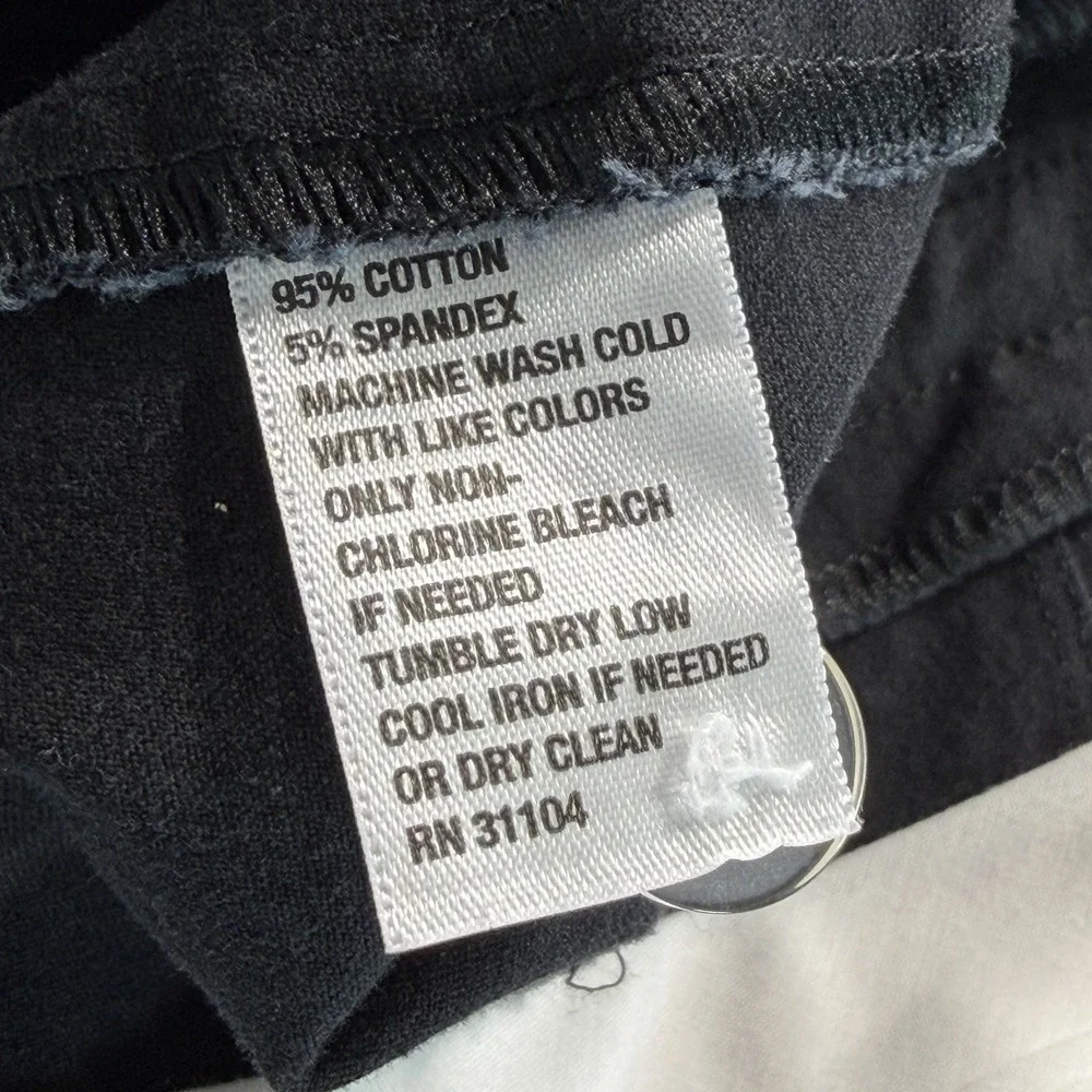 Crown & Ivy Women's‎ Chino Pant Black Straight Leg 14 Cotton Blend